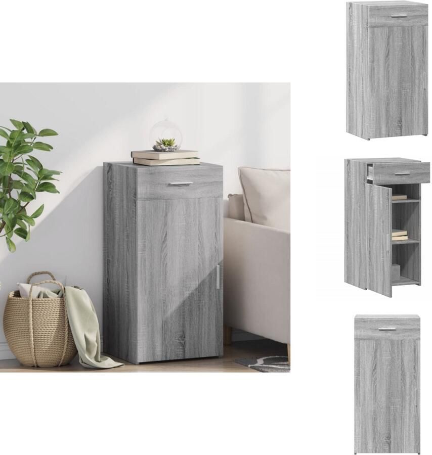 VidaXL Dressoir Dressoirs Kast Wandkast Dressoir 45x42 5x93 cm bewerkt hout grijs sonoma eikenkleurig - Foto 2
