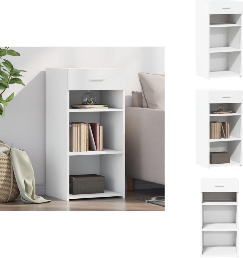 VidaXL Dressoir Dressoirs Kast Wandkast Dressoir 45x42 5x93 cm bewerkt hout wit