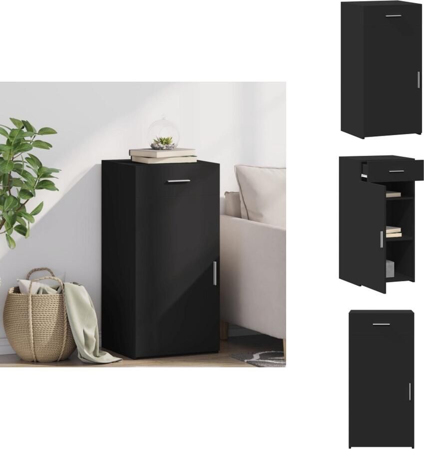 VidaXL Dressoir Dressoirs Kast Wandkast Dressoir 45x42 5x93 cm bewerkt hout zwart