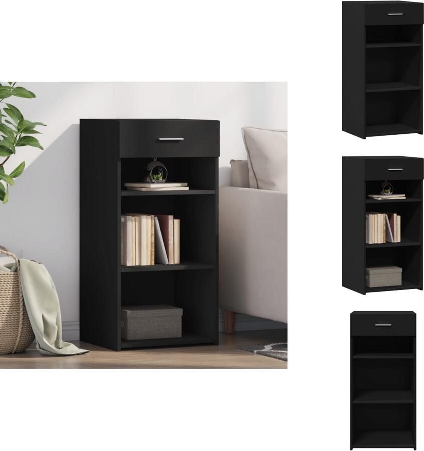 VidaXL Dressoir Dressoirs Kast Wandkast Dressoir 45x42 5x93 cm bewerkt hout zwart