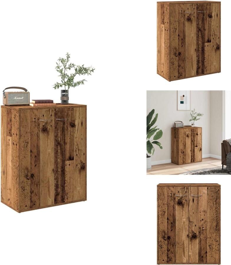 VidaXL Dressoir Dressoirs Kast Wandkast Dressoir 60x30x75 cm bewerkt hout oud houtkleurig