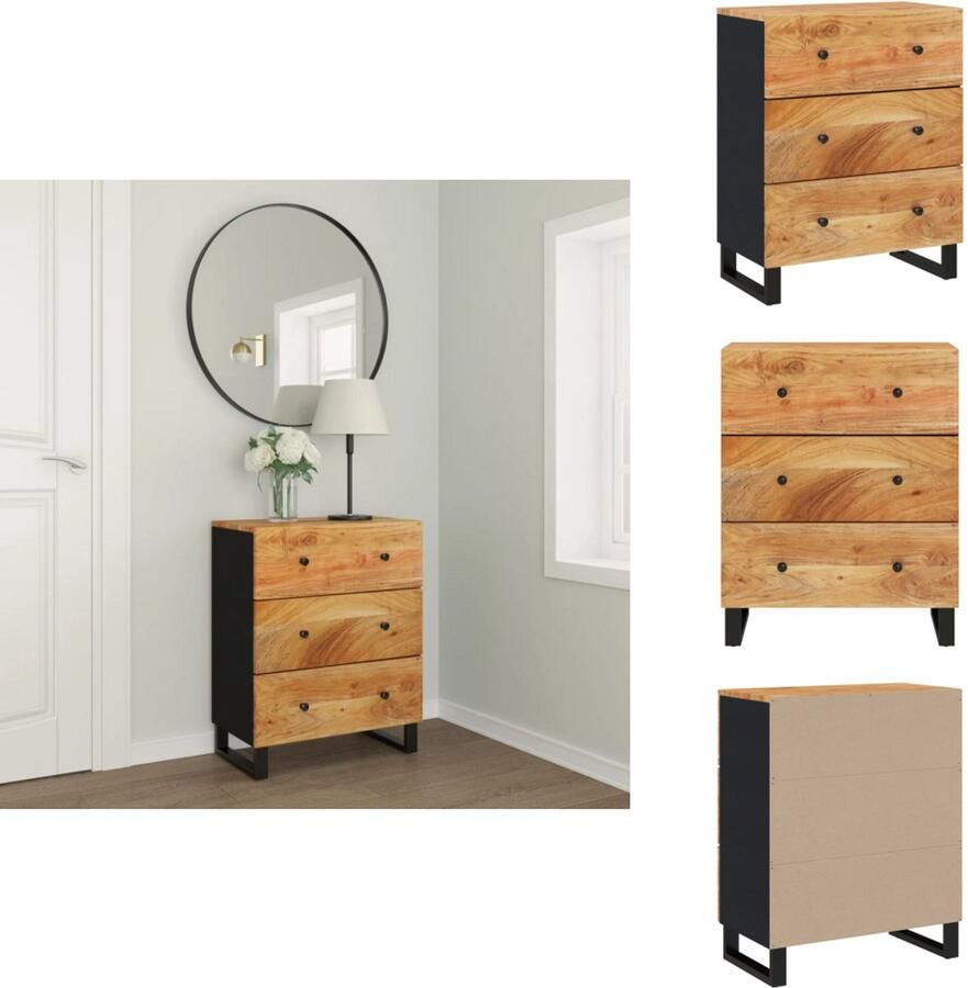 VidaXL Dressoir Dressoirs Kast Wandkast Dressoir 60x33x75 cm massief acaciahout