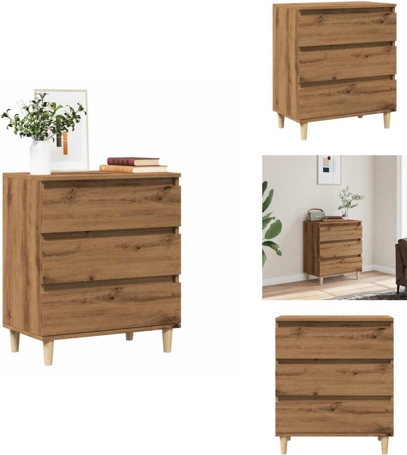 VidaXL Dressoir Dressoirs Kast Wandkast Dressoir 60x35x70 cm bewerkt hout artisanaal eikenkleur