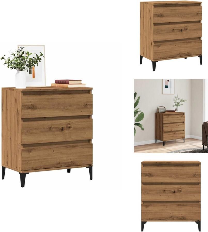 VidaXL Dressoir Dressoirs Kast Wandkast Dressoir 60x35x70 cm bewerkt hout artisanaal eikenkleur