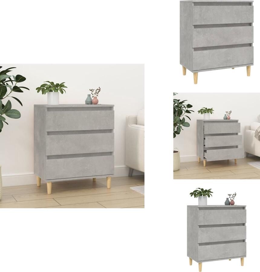 VidaXL Dressoir Dressoirs Kast Wandkast Dressoir 60x35x70 cm bewerkt hout betongrijs