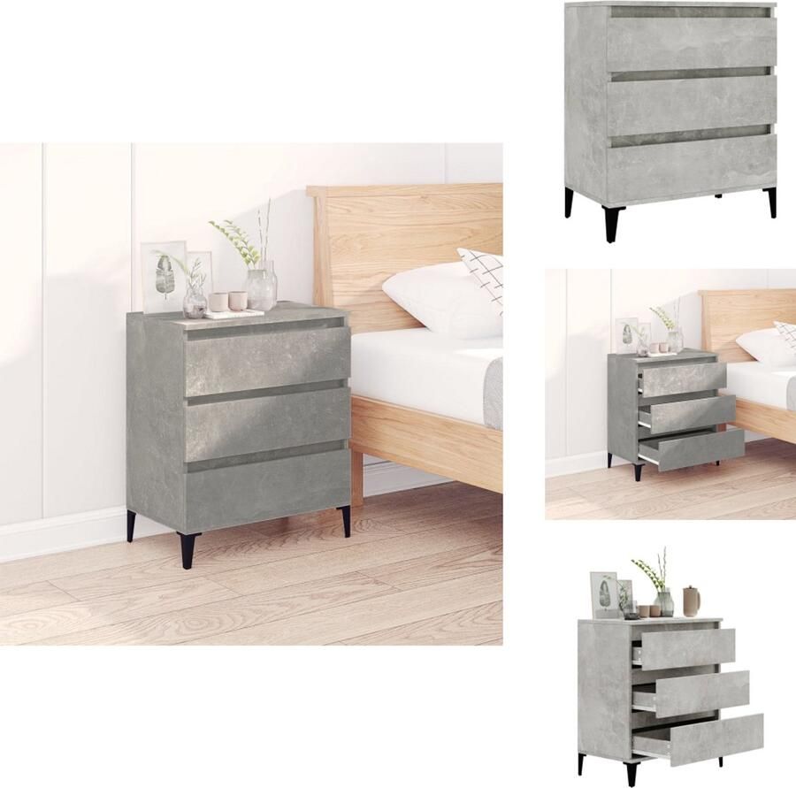 VidaXL Dressoir Dressoirs Kast Wandkast Dressoir 60x35x70 cm bewerkt hout betongrijs