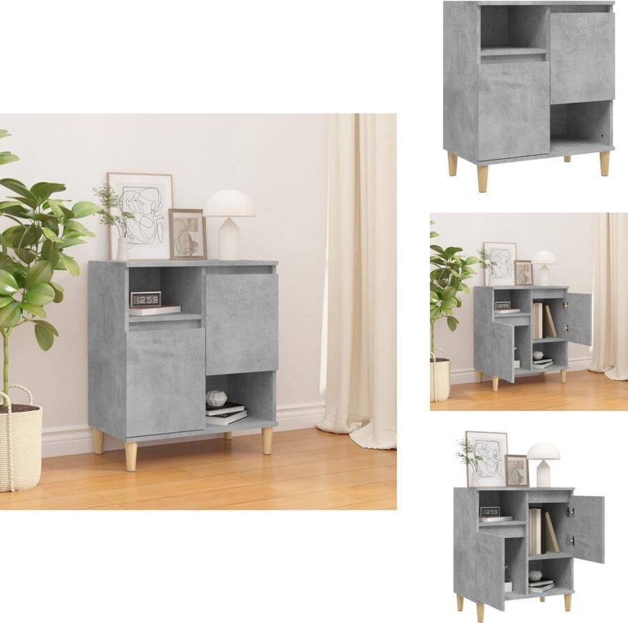VidaXL Dressoir Dressoirs Kast Wandkast Dressoir 60x35x70 cm bewerkt hout betongrijs - Foto 2
