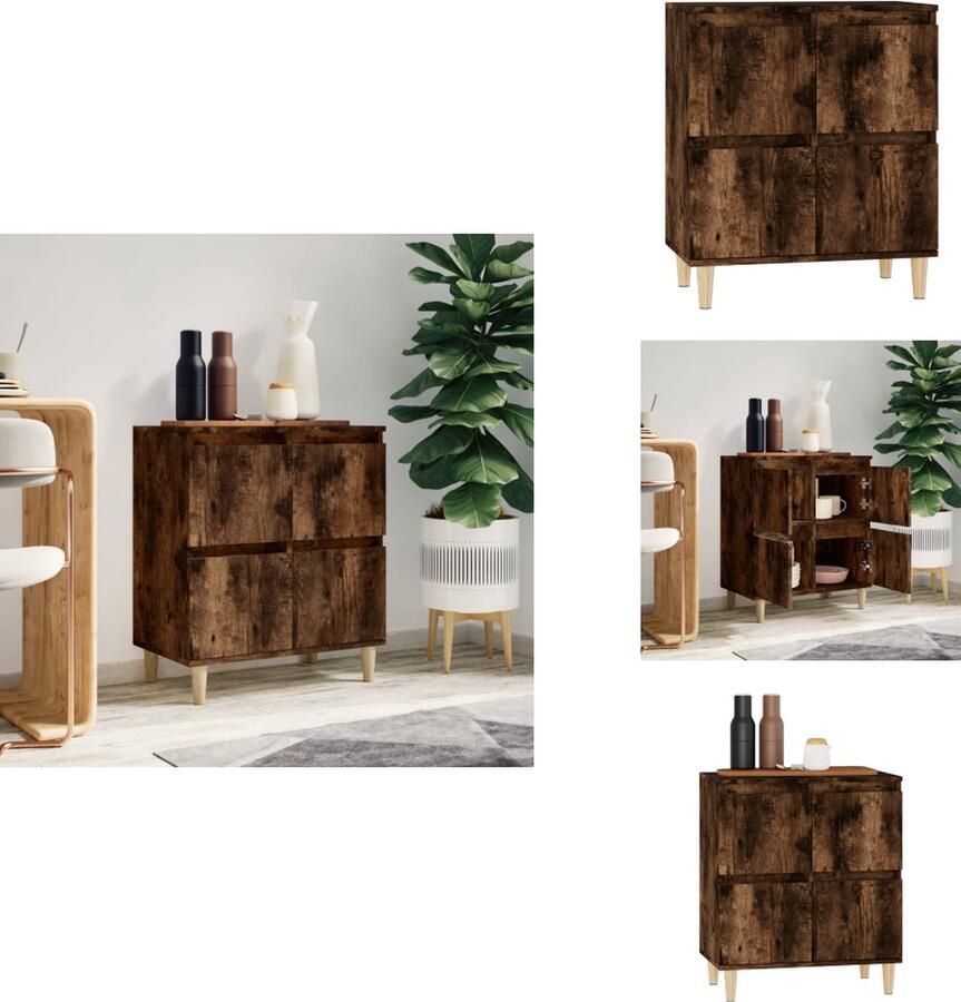 VidaXL Dressoir Dressoirs Kast Wandkast Dressoir 60x35x70 cm bewerkt hout gerookt eikenkleurig - Foto 3