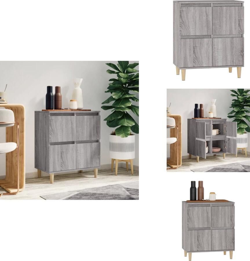 VidaXL Dressoir Dressoirs Kast Wandkast Dressoir 60x35x70 cm bewerkt hout grijs sonoma eikenkleurig - Foto 3
