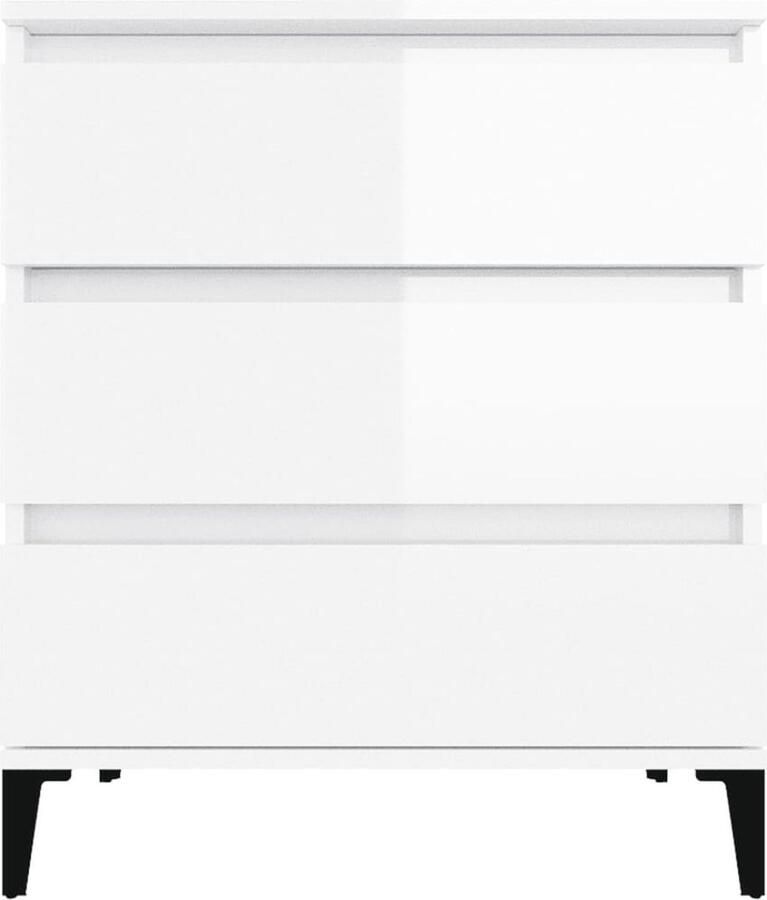 VidaXL Dressoir Dressoirs Kast Wandkast Dressoir 60x35x70 cm bewerkt hout hoogglans wit