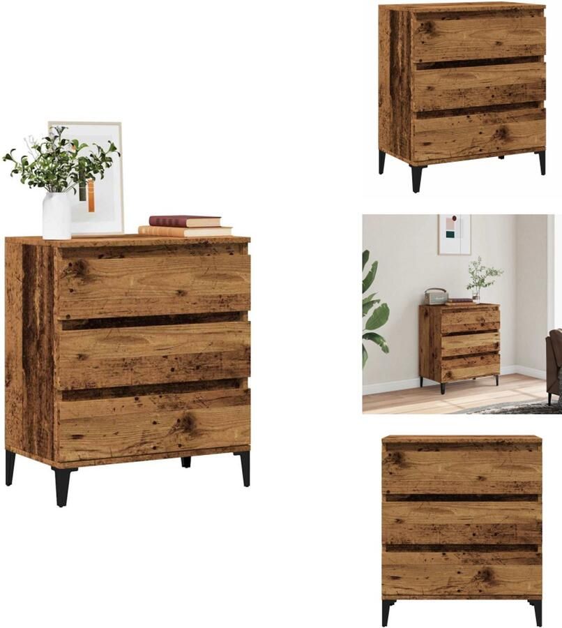 VidaXL Dressoir Dressoirs Kast Wandkast Dressoir 60x35x70 cm bewerkt hout oud houtkleurig
