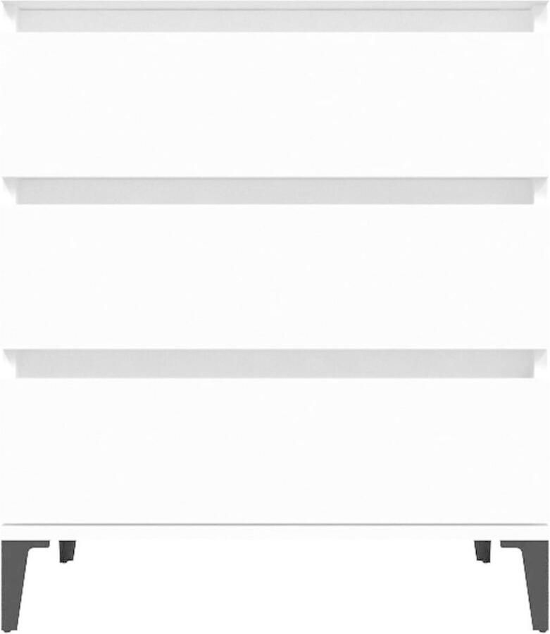 VidaXL Dressoir Dressoirs Kast Wandkast Dressoir 60x35x70 cm bewerkt hout wit - Foto 3