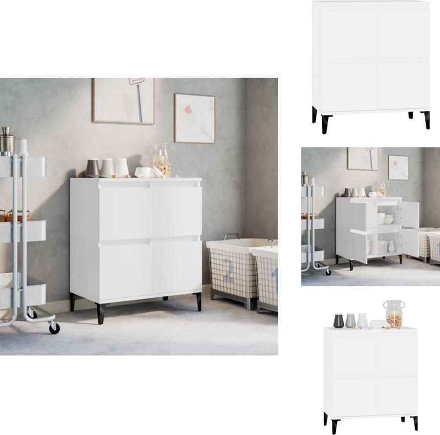 VidaXL Dressoir Dressoirs Kast Wandkast Dressoir 60x35x70 cm bewerkt hout wit