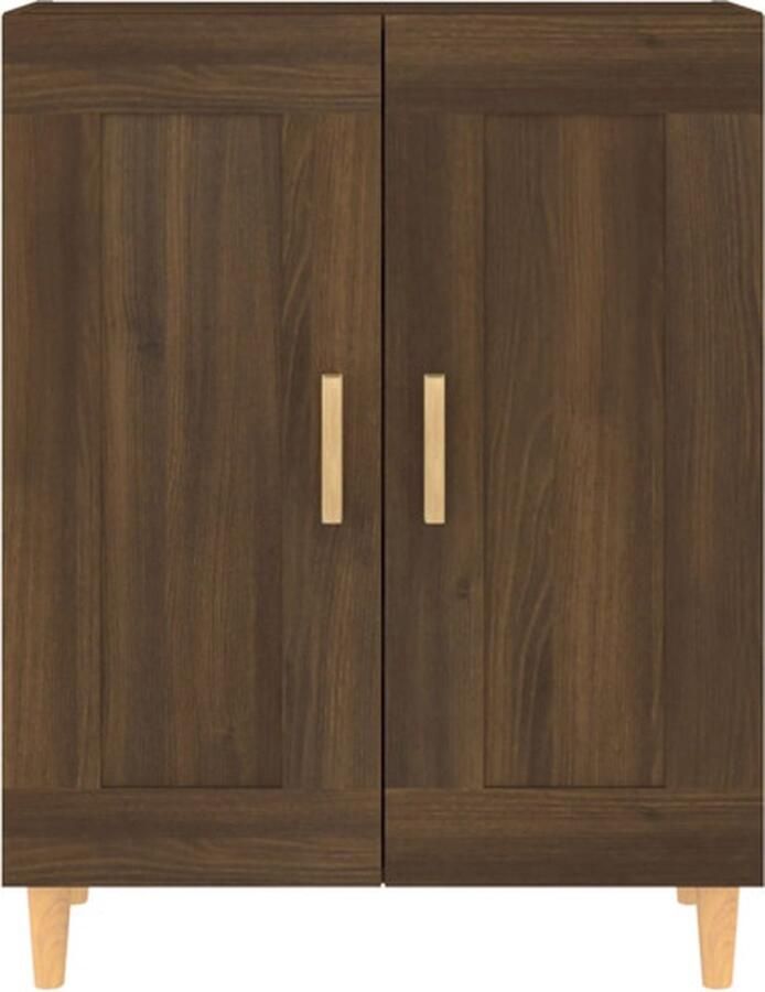 VidaXL Dressoir Elegant Kast met 3 lades Bruineiken 69.5 x 34 x 90 cm Montage vereist Keukenkast - Foto 9