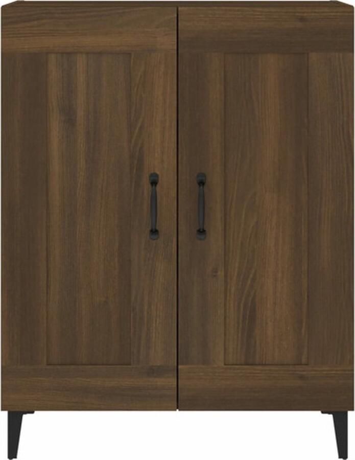 VidaXL Dressoir Elegant Kast met 3 lades Bruineiken 69.5 x 34 x 90 cm Montage vereist Keukenkast - Foto 8