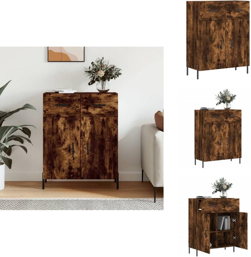 VidaXL Dressoir Dressoirs Kast Wandkast Dressoir 69 5x34x90 cm bewerkt hout gerookt eikenkleurig