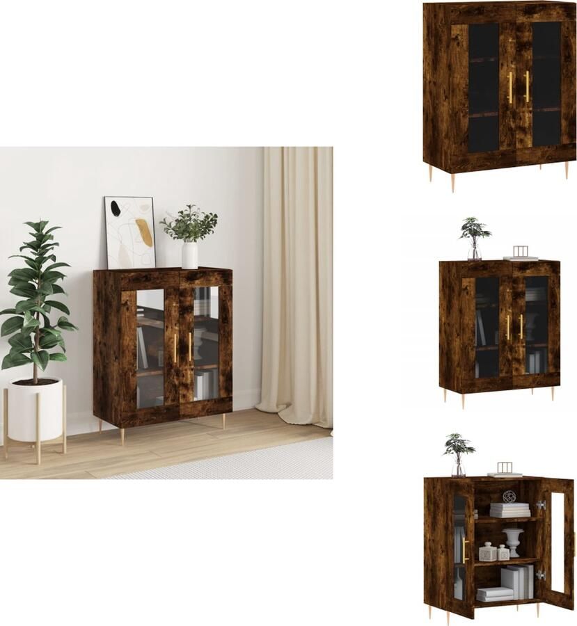 VidaXL Dressoir Dressoirs Kast Wandkast Dressoir 69 5x34x90 cm bewerkt hout gerookt eikenkleurig