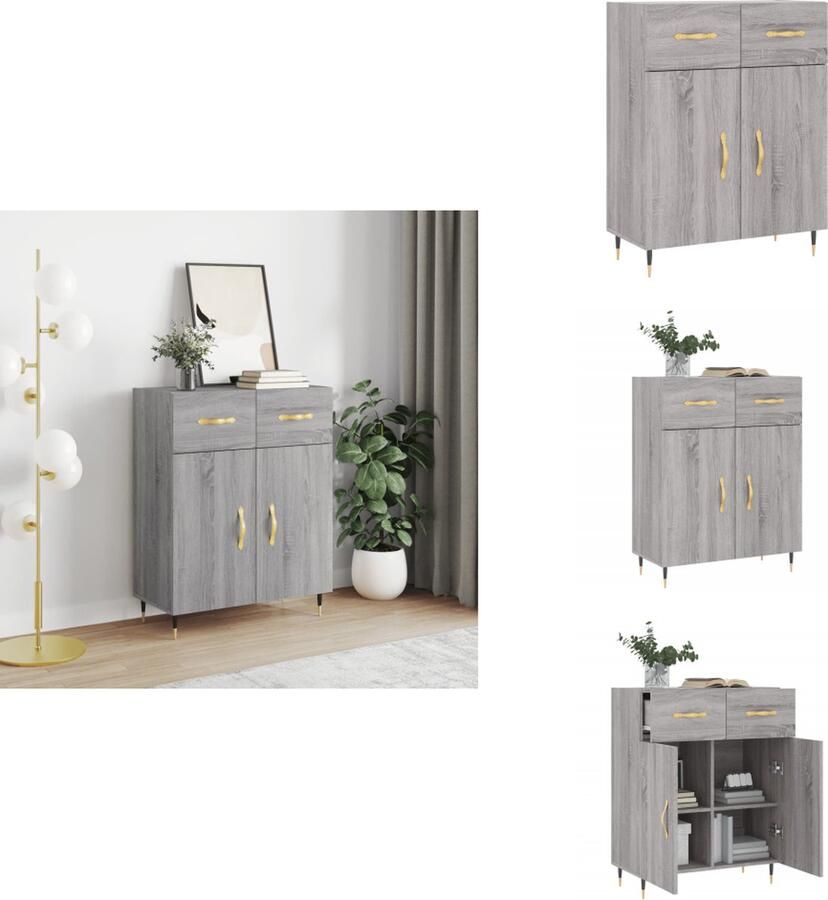 VidaXL Dressoir Dressoirs Kast Wandkast Dressoir 69 5x34x90 cm bewerkt hout grijs sonoma eikenkleurig