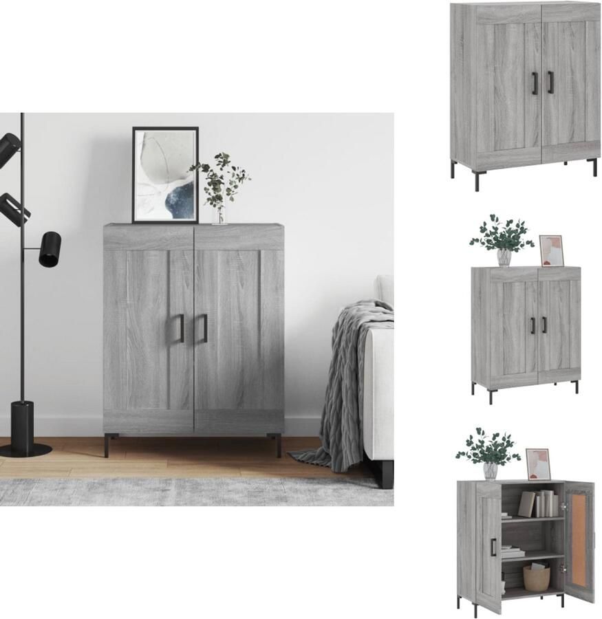 VidaXL Dressoir Dressoirs Kast Wandkast Dressoir 69 5x34x90 cm bewerkt hout grijs sonoma eikenkleurig