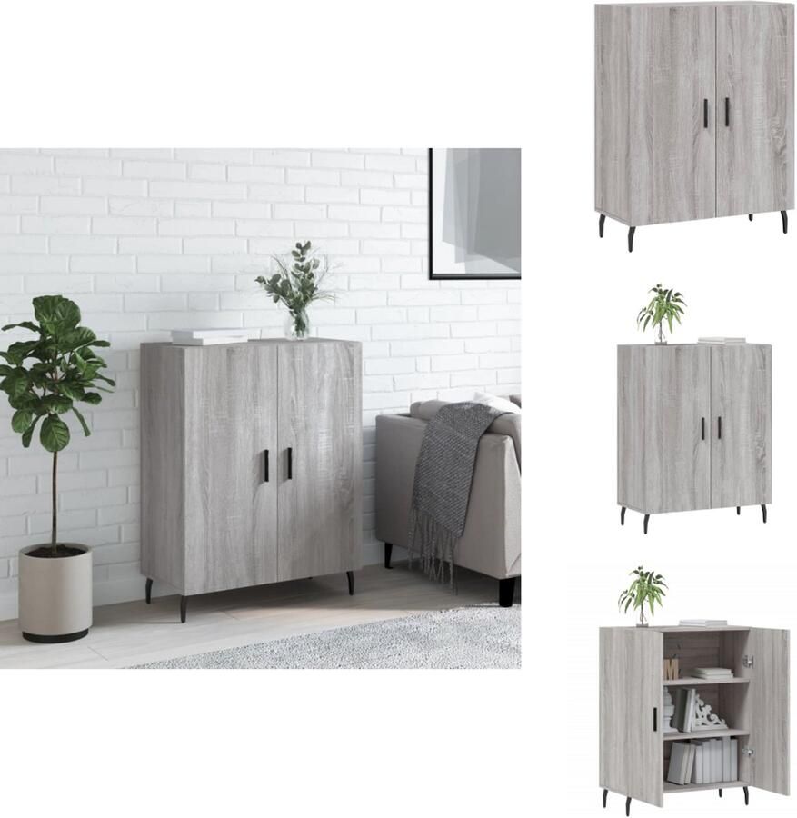 VidaXL Dressoir Dressoirs Kast Wandkast Dressoir 69 5x34x90 cm bewerkt hout grijs sonoma eikenkleurig