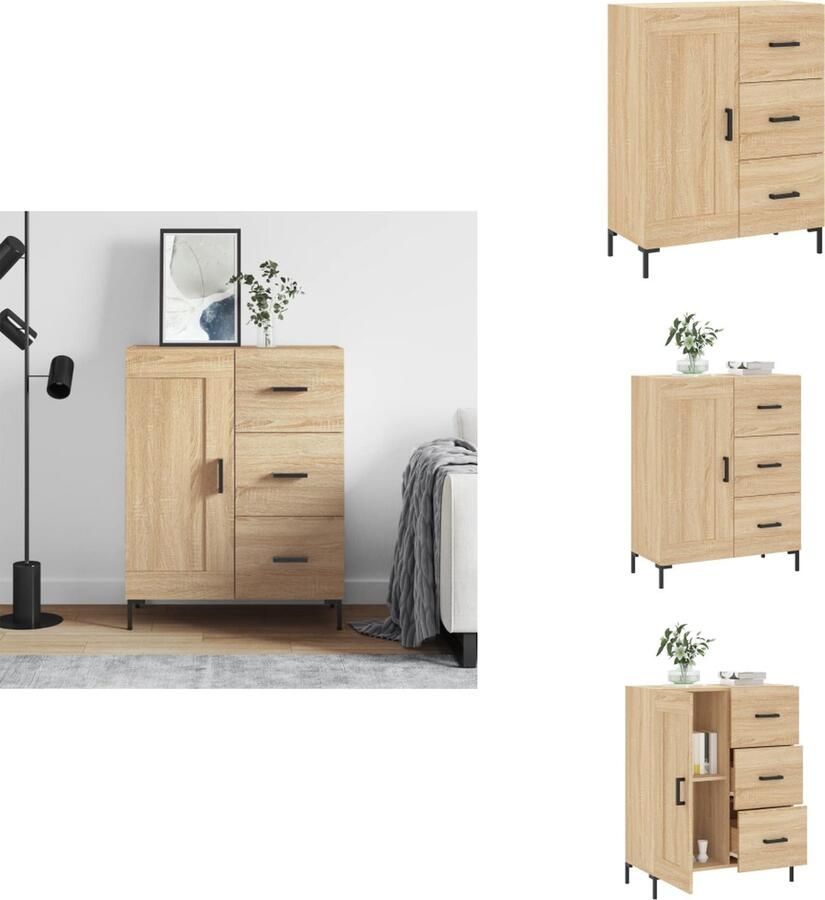 VidaXL Dressoir Dressoirs Kast Wandkast -Dressoir-69-5x34x90-cm-bewerkt-hout-sonoma-eikenkleurig