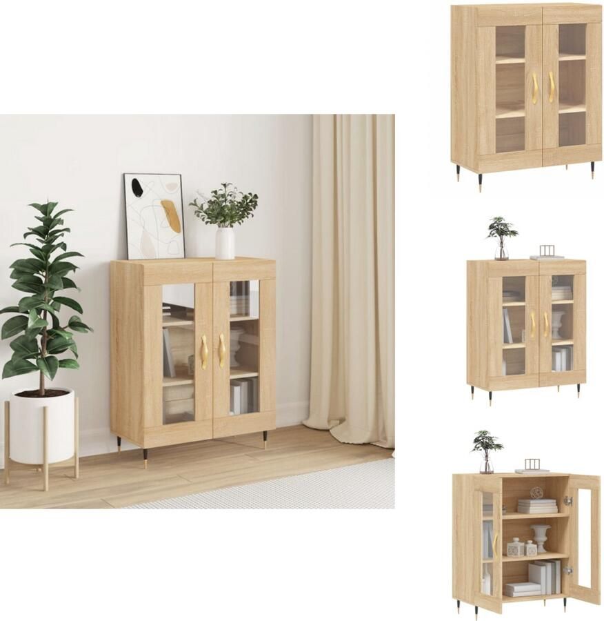 VidaXL Dressoir Dressoirs Kast Wandkast Dressoir 69 5x34x90 cm bewerkt hout sonoma eikenkleurig
