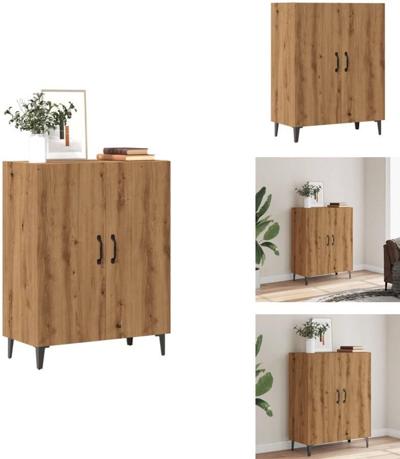 VidaXL Dressoir Dressoirs Kast Wandkast Dressoir 70x34x90 cm bewerkt hout artisanaal eikenkleur