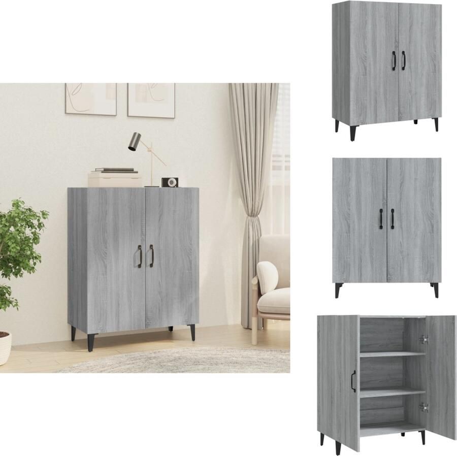 VidaXL Dressoir 70x34x90 cm bewerkt hout grijs sonoma eikenkleurig Dressoir Houten Dressoir Wit Dressoir Landelijk Dressoir Modern Dressoir - Foto 2