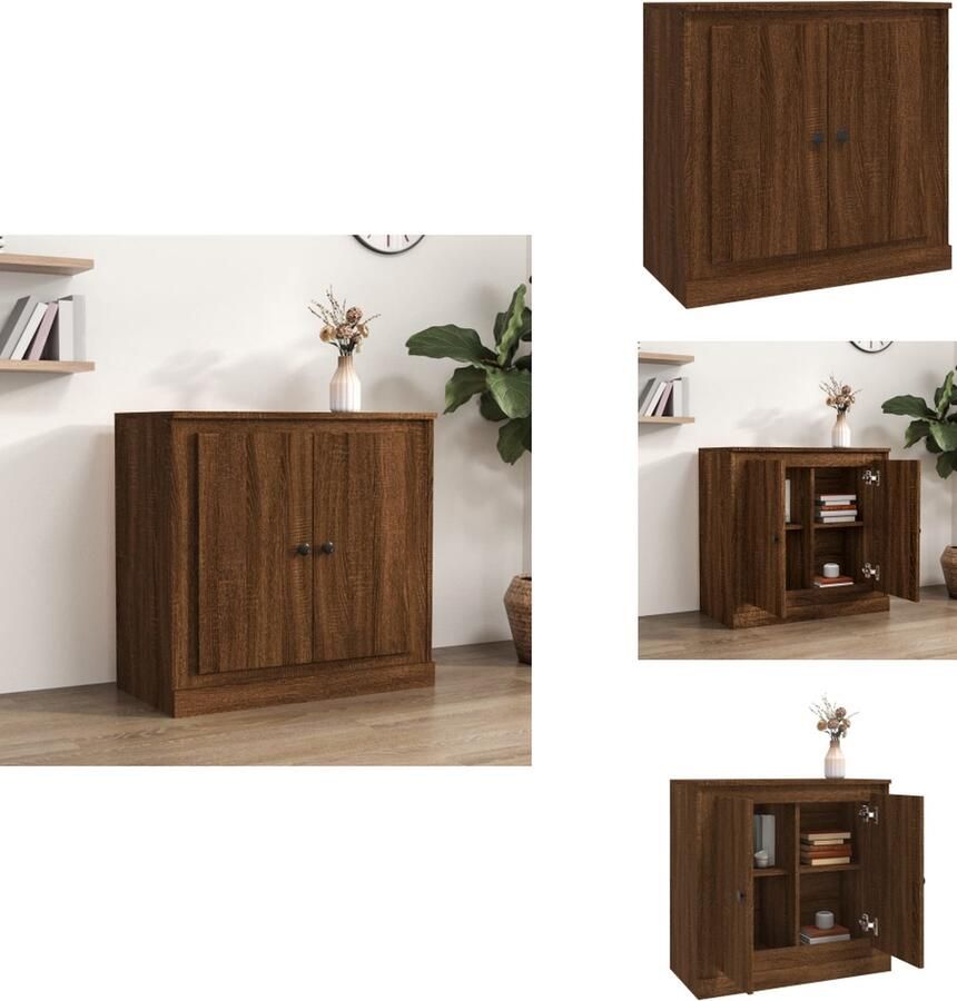 VidaXL Dressoir Dressoirs Kast Wandkast Dressoir 70x35-5x67-5 cm bewerkt hout bruineikenkleurig