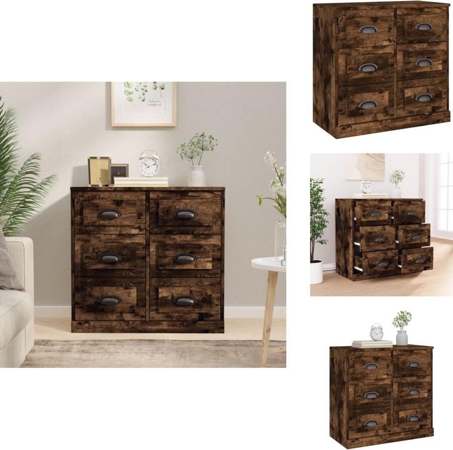 VidaXL Dressoir Dressoirs Kast Wandkast Dressoir 70x35-5x67-5 cm bewerkt hout gerookt eikenkleurig