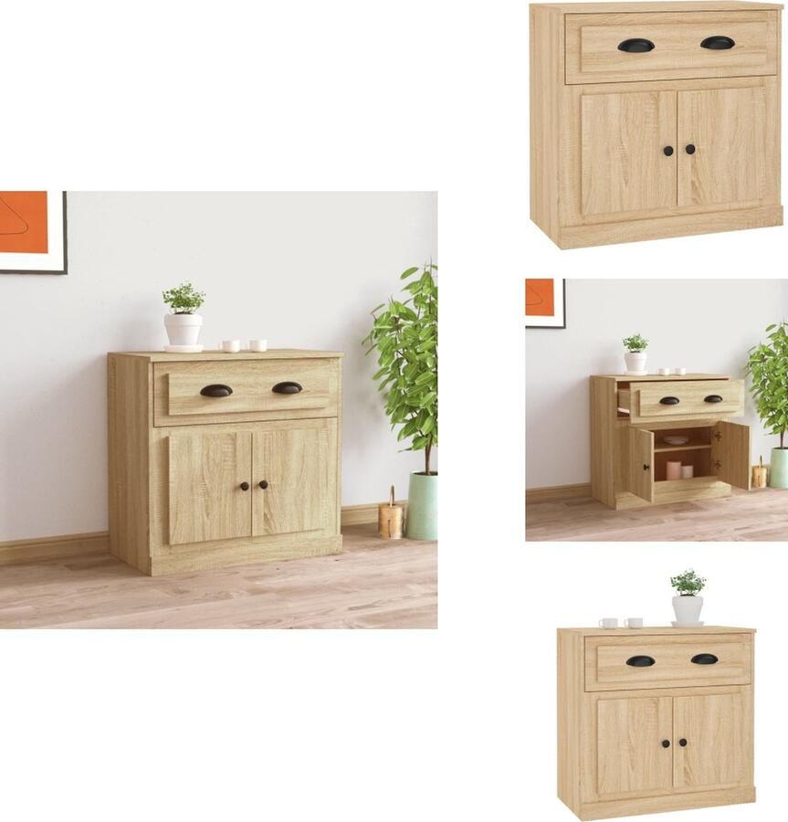 VidaXL Dressoir Dressoirs Kast Wandkast Dressoir 70x35-5x67-5 cm bewerkt hout sonoma eikenkleurig - Foto 2
