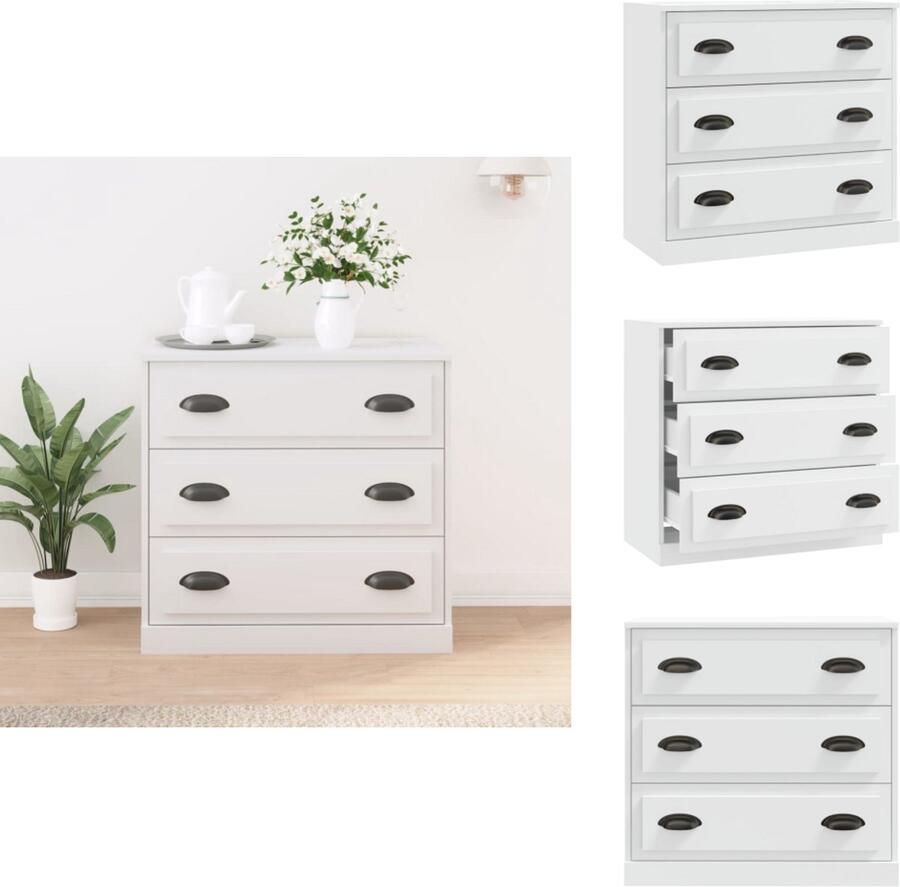 VidaXL Dressoir Dressoirs Kast Wandkast Dressoir 70x35-5x67-5 cm bewerkt hout wit