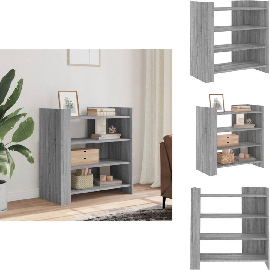 VidaXL Dressoir 73 5x35x75 cm bewerkt hout grijs sonoma eikenkleurig - Foto 2