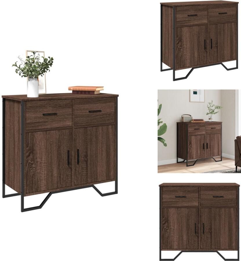 VidaXL Dressoir Dressoirs Kast Wandkast Dressoir 79.5x35 5x74 5 cm bewerkt hout bruin eikenkleur