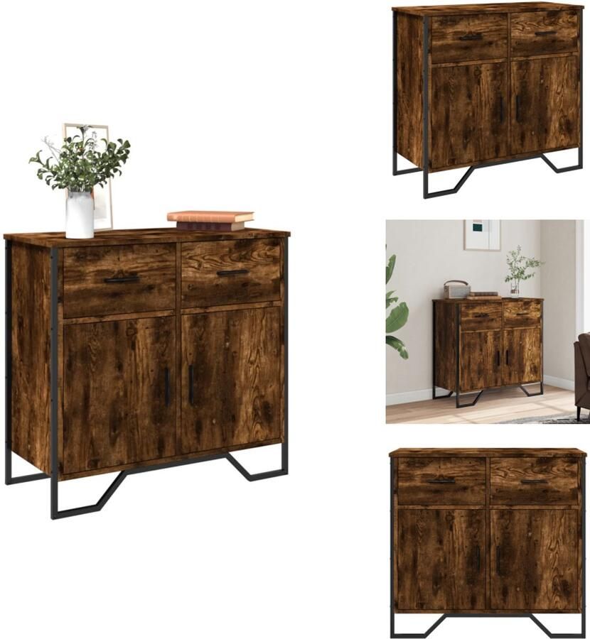 VidaXL Dressoir Dressoirs Kast Wandkast Dressoir 79.5x35 5x74 5 cm bewerkt hout gerookt eikenkleurig