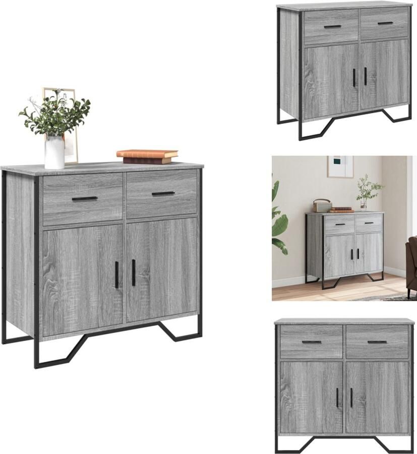 VidaXL Dressoir Dressoirs Kast Wandkast Dressoir 79.5x35 5x74 5 cm bewerkt hout grijs sonoma eikenkleur
