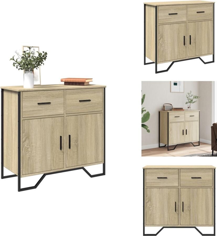VidaXL Dressoir Dressoirs Kast Wandkast Dressoir 79.5x35 5x74 5 cm bewerkt hout sonoma eikenkleurig
