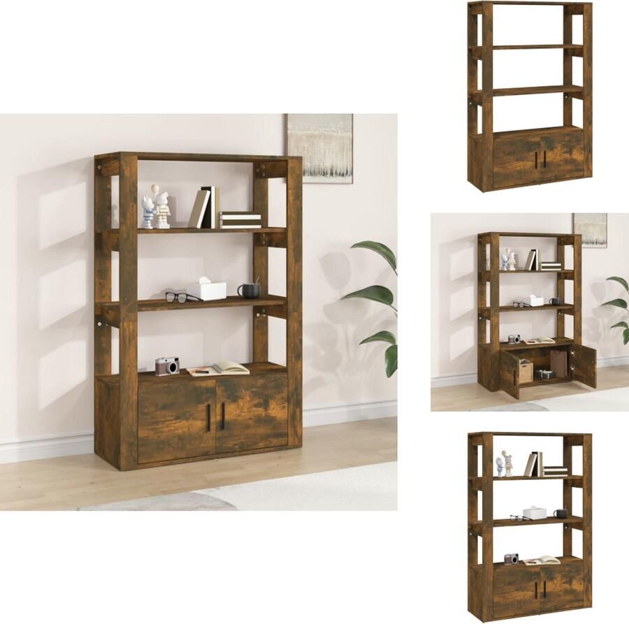 VidaXL Dressoir Dressoirs Kast Wandkast Dressoir 80x30x119-5 cm bewerkt hout gerookt eikenkleurig