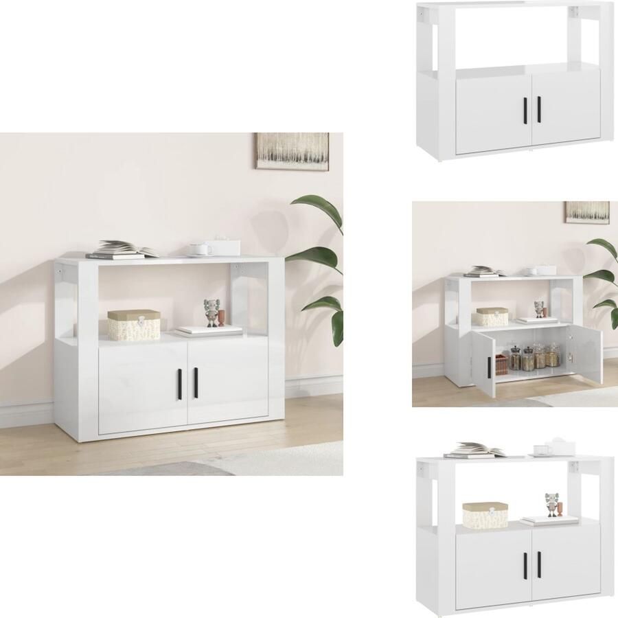 VidaXL Dressoir Dressoirs Kast Wandkast Dressoir 80x30x60 cm bewerkt hout hoogglans wit