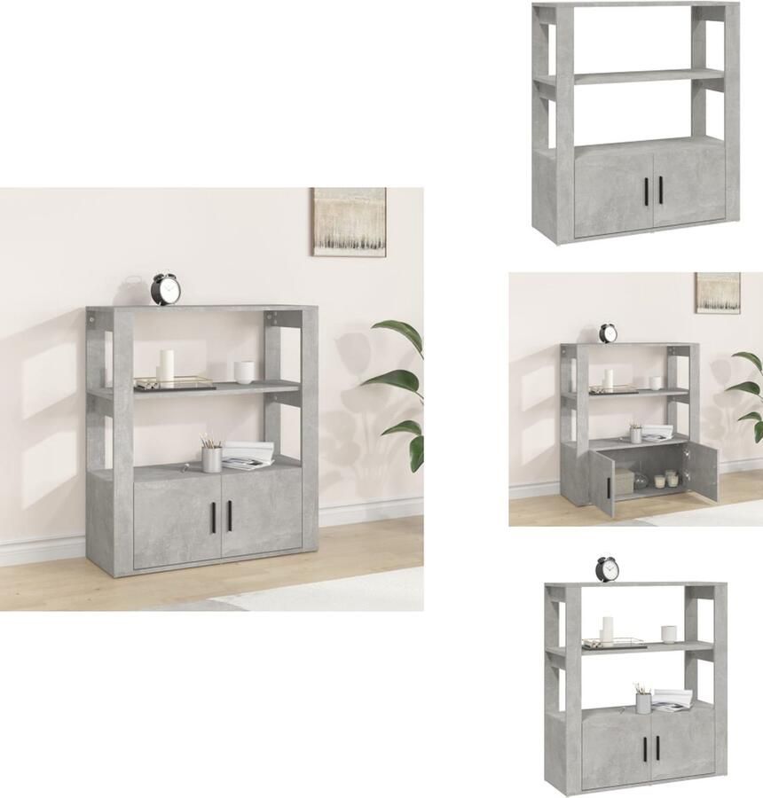 VidaXL Dressoir Dressoirs Kast Wandkast Dressoir 80x30x90 cm bewerkt hout betongrijs