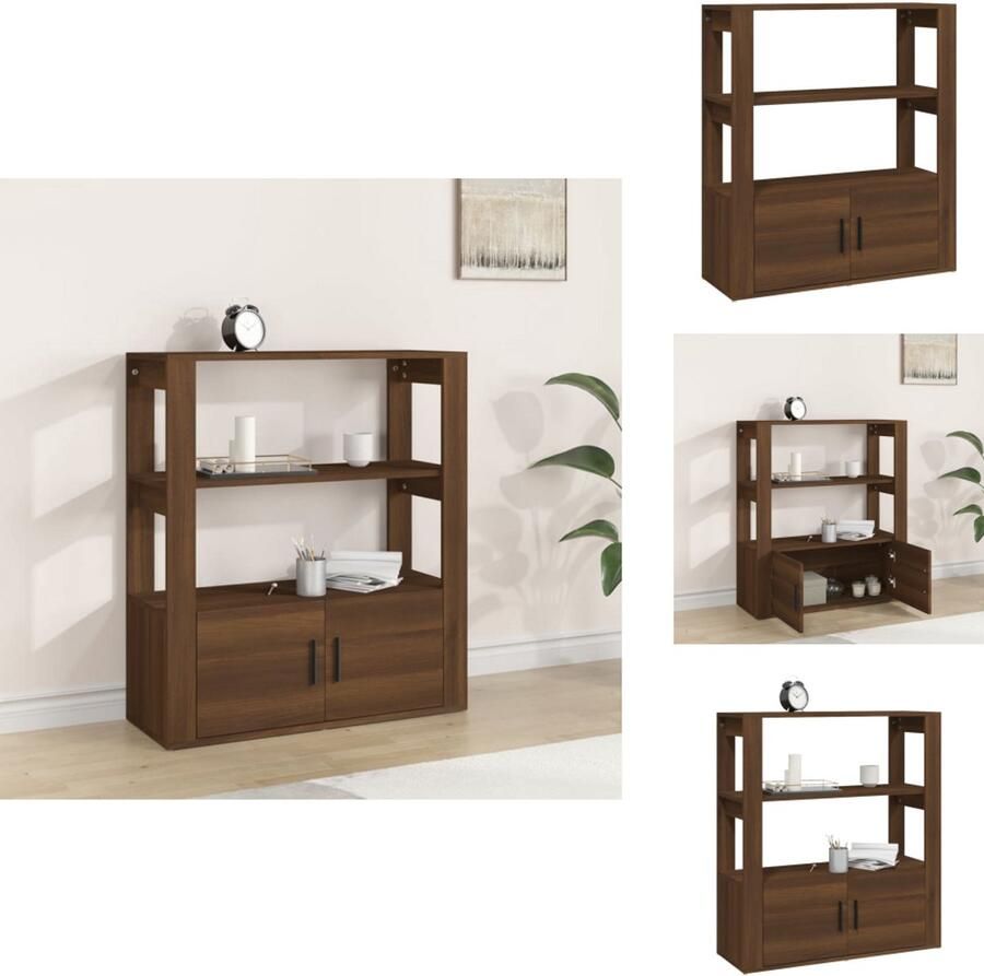 VidaXL Dressoir Dressoirs Kast Wandkast Dressoir 80x30x90 cm bewerkt hout bruineikenkleurig