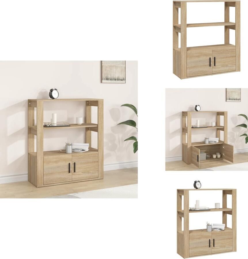 VidaXL Dressoir Dressoirs Kast Wandkast Dressoir 80x30x90 cm bewerkt hout sonoma eikenkleurig