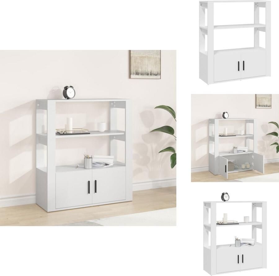 VidaXL Dressoir Dressoirs Kast Wandkast Dressoir 80x30x90 cm bewerkt hout wit