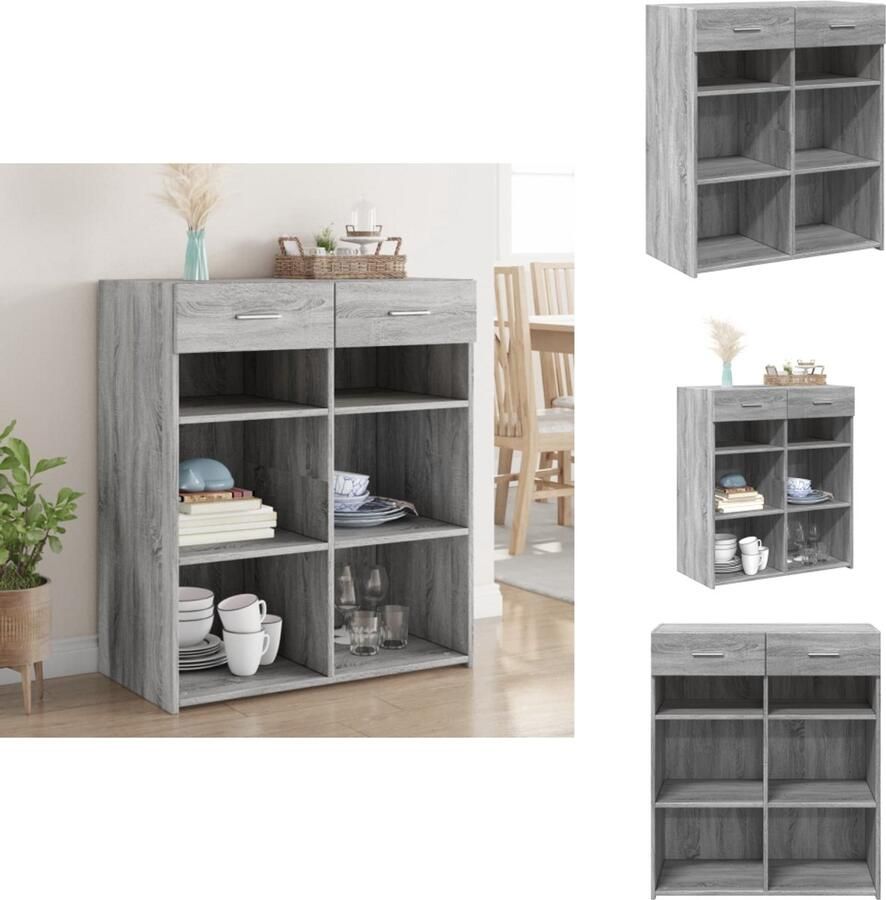 VidaXL Dressoir Dressoirs Kast Wandkast Dressoir 80x42 5x93 cm bewerkt hout grijs sonoma eikenkleurig
