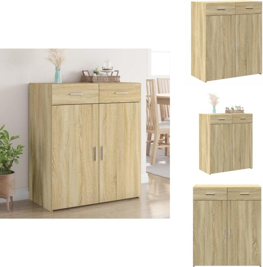 VidaXL Dressoir Dressoirs Kast Wandkast Dressoir 80x42 5x93 cm bewerkt hout sonoma eikenkleurig