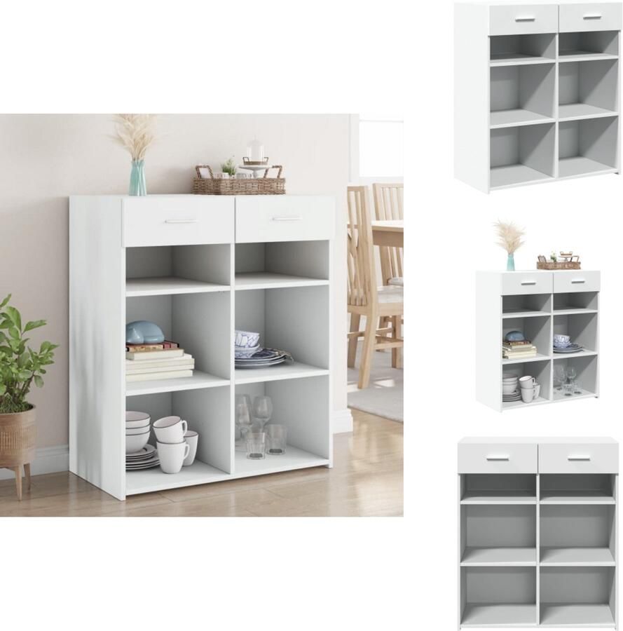 VidaXL Dressoir Dressoirs Kast Wandkast Dressoir 80x42 5x93 cm bewerkt hout wit