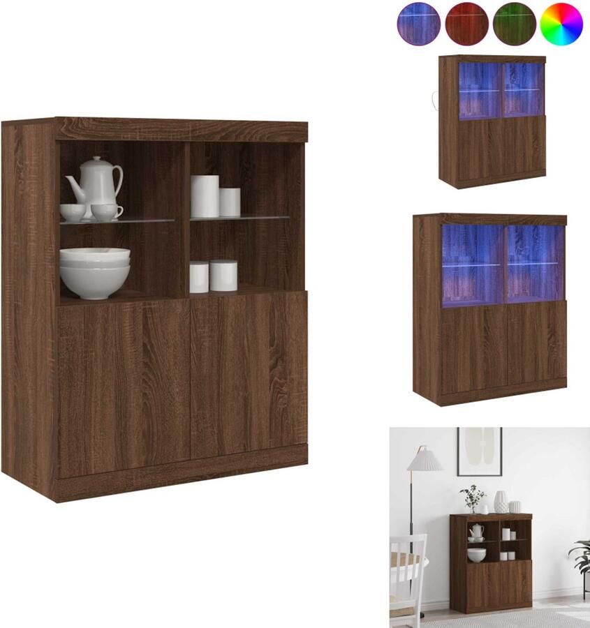 VidaXL Dressoir Dressoirs Kast Wandkast Dressoir 81x37x100 cm bewerkt hout bruin eikenkleur