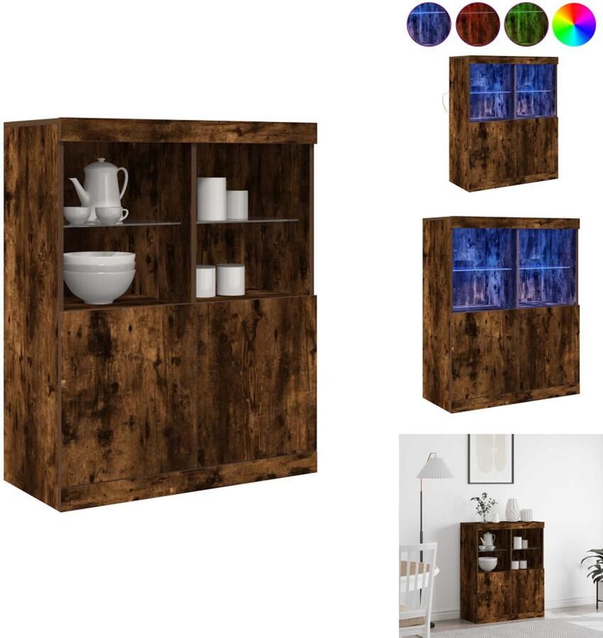 VidaXL Dressoir Dressoirs Kast Wandkast Dressoir 81x37x100 cm bewerkt hout gerookt eikenkleurig