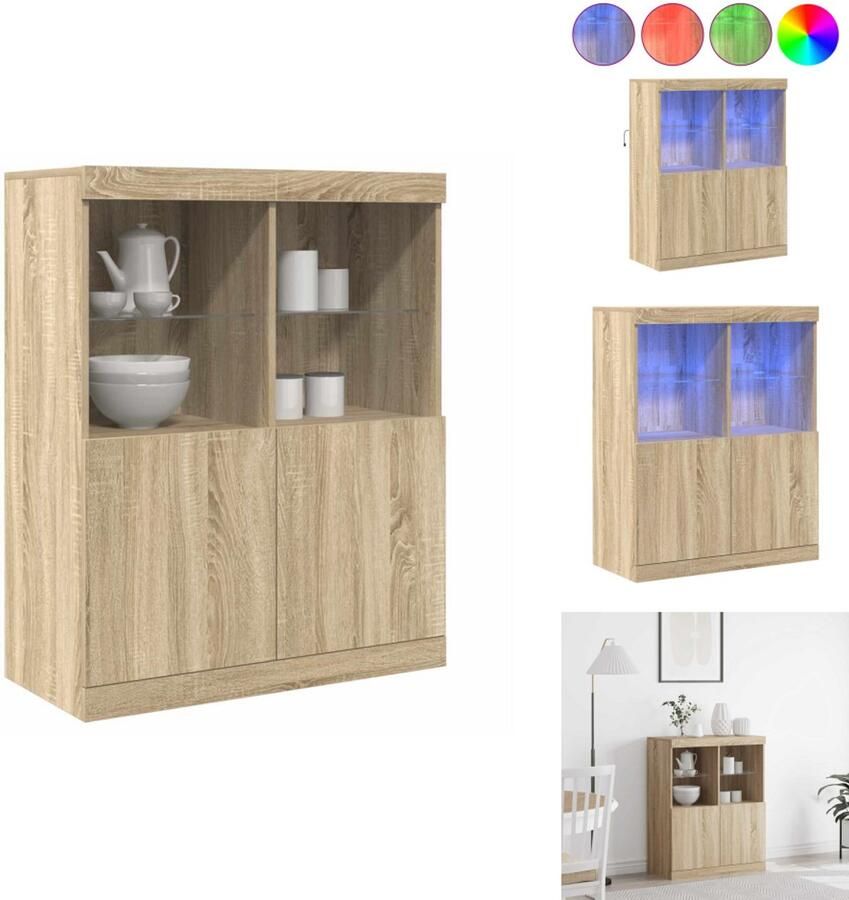 VidaXL Dressoir Dressoirs Kast Wandkast Dressoir 81x37x100 cm bewerkt hout sonoma eikenkleurig