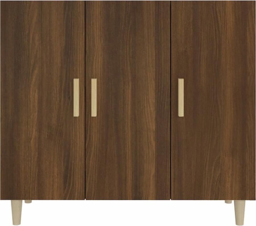 VidaXL Dressoir Dressoirs Kast Wandkast Dressoir 90x34x80 cm bewerkt hout bruineikenkleurig